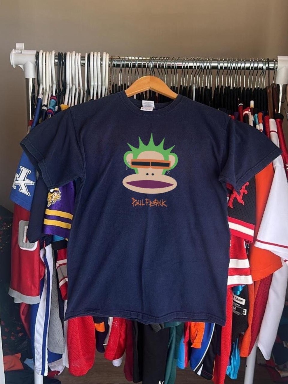Gildan Navy Paul Frank Graphic Tee with Green Accent